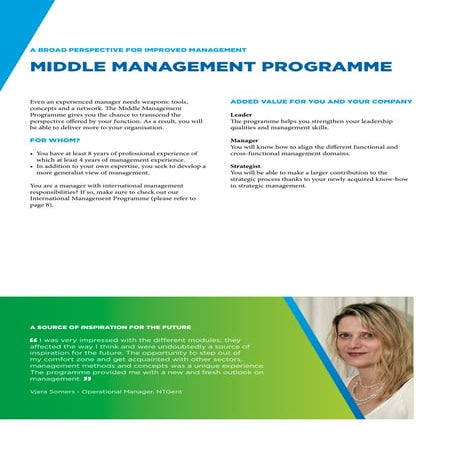 Brochure Middle management programme | PDF