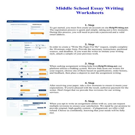 Middle School Essay Writing Worksheets