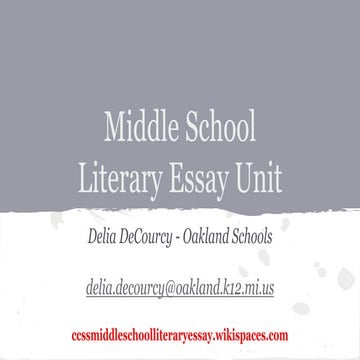 Middle school literary essay
