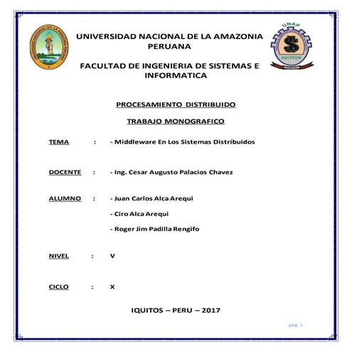 Middleware en los sistemas distribuidos