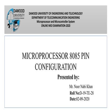8085 Pin Configuration