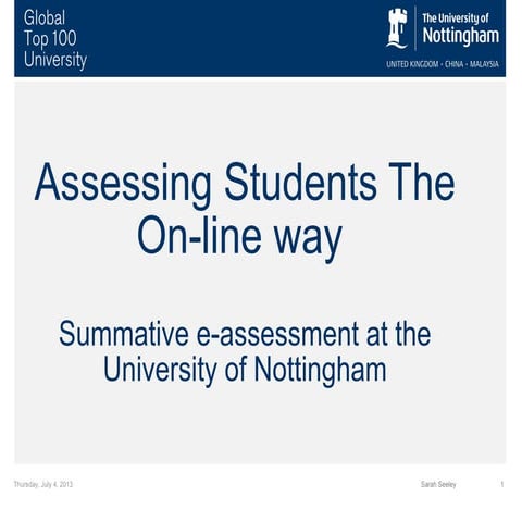 Midlands Conference 2013 - assessing students the online way