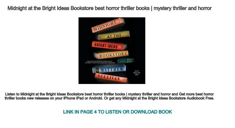 Midnight at the Bright Ideas Bookstore best horror thriller books | m…