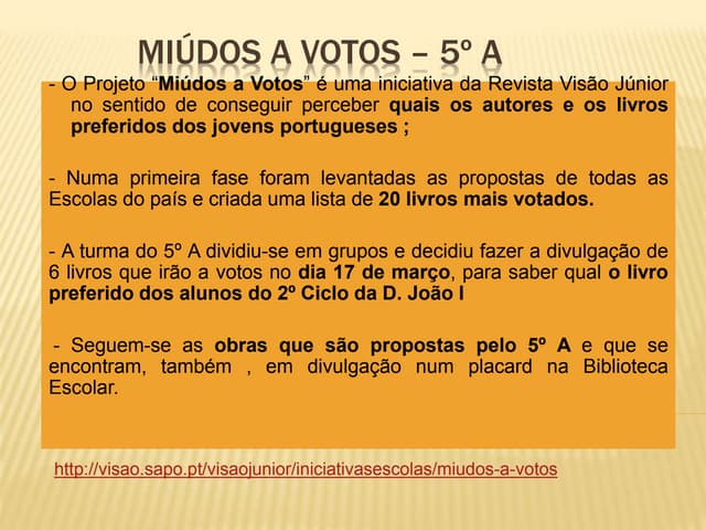 Miúdos a votos – 5º a (divulgação)