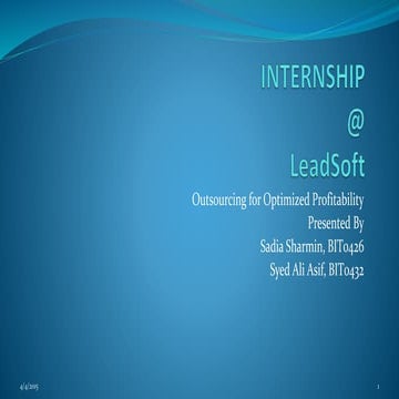 Internship @ LEADS Corporation Limited