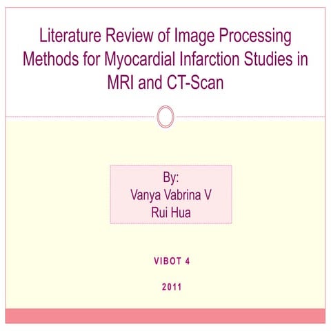 Myocardial Infraction diagnosis using CT-Scan & MRI | PPTX