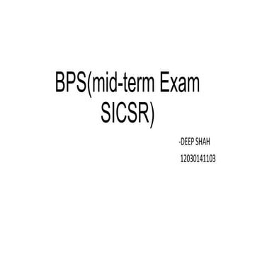 bps mid-term exam course SICSR