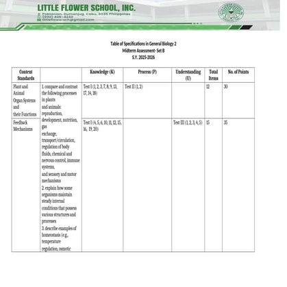 MIDTERM ASSESSMENT GENERAL BIOLOGY 2 11f | DOCX
