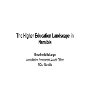  Higher Education Landscape in Namibia