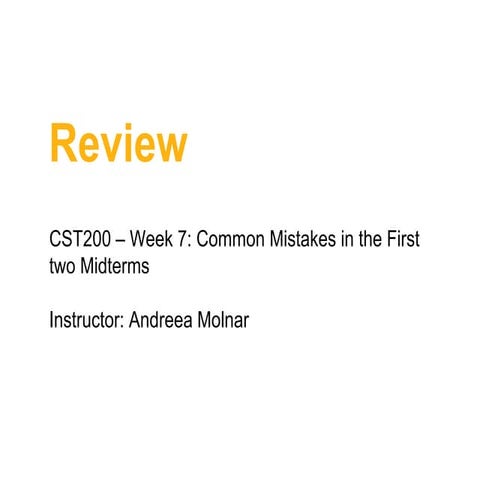 Midterm common mistakes