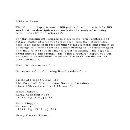 Midterm PaperThe Midterm Paper is worth 100 points. It will .docx