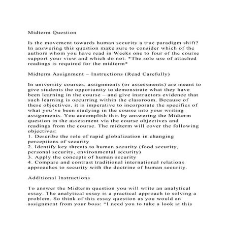Midterm QuestionIs the movement towards human security a true .docx