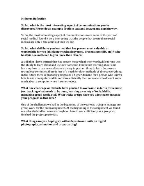 Self reflection writing assignment picture