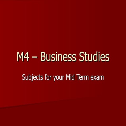 M4 - Mid Term Revision