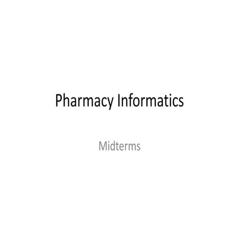 Pharmacy Informatics Complete