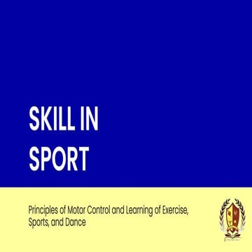 Skill in Sport
