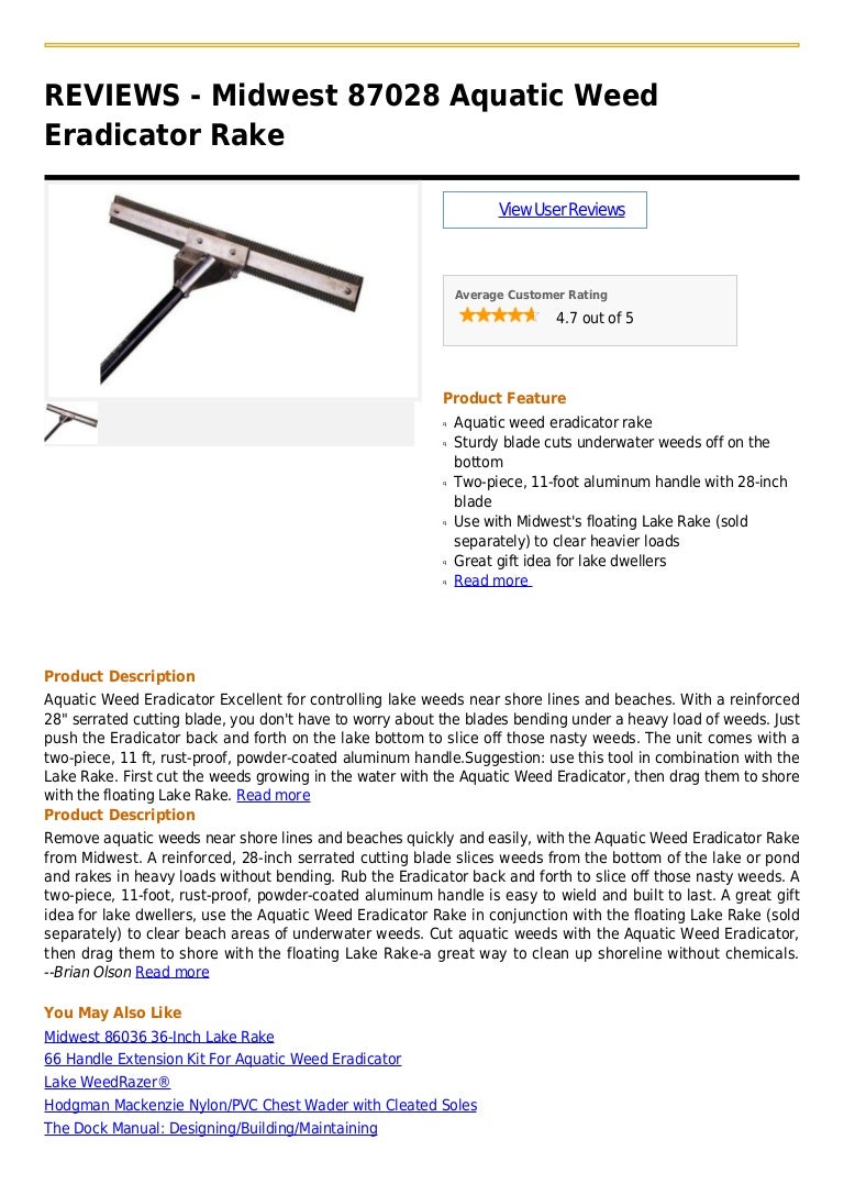 Midwest Rake Lake Aquatic Weed Eradicator