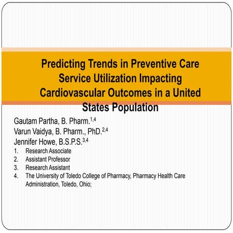 Predicting Trends in Preventive Care Service Utilization Impacting Cardiovasc...
