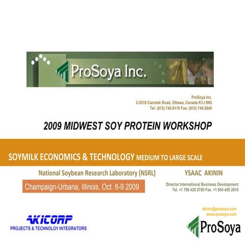 Soy Milk Presentation by Ysaac Akinin Oct 2009 WISHH- Illinois
