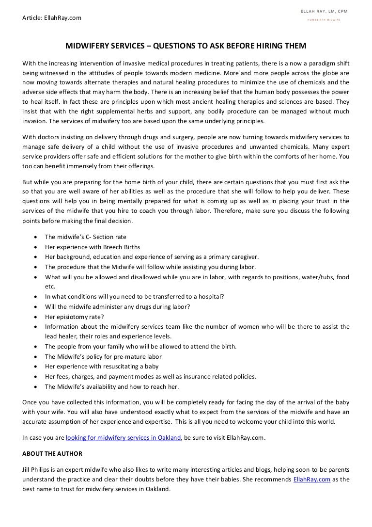 Midwifery Services Questions To Ask Before Hiring Them