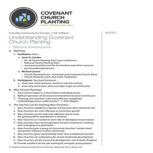 Understanding Covenant Church Planting | PDF