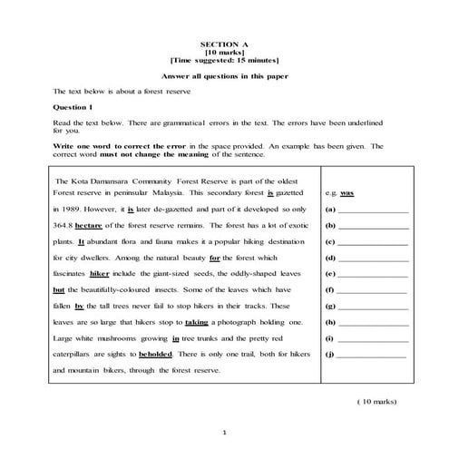 PT3 English Mid Year Exam Form 3 2016 (Q)