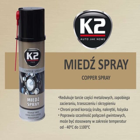 W122 K2 Miedz Spray - smar miedziowy