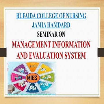 Comprehensive Seminar on Management Information and Evaluation Systems ...