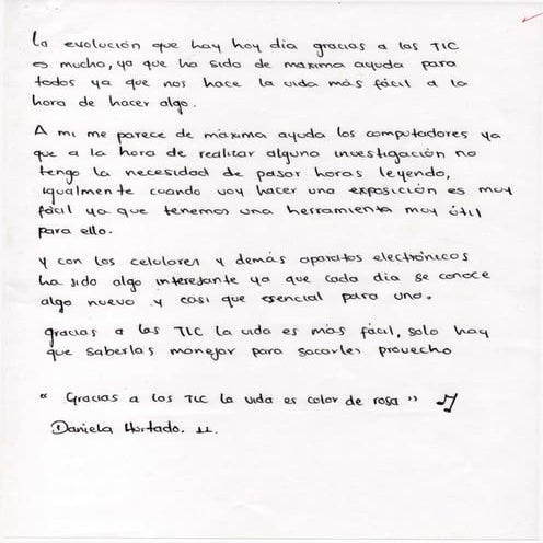 Mi experiencia con las tic. estudiantes