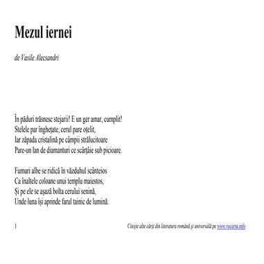 Miezul iernii alecsandri