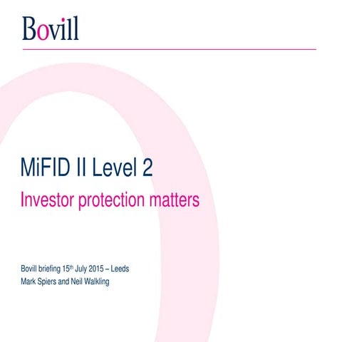 MiFID II- Client issues presentation Leeds