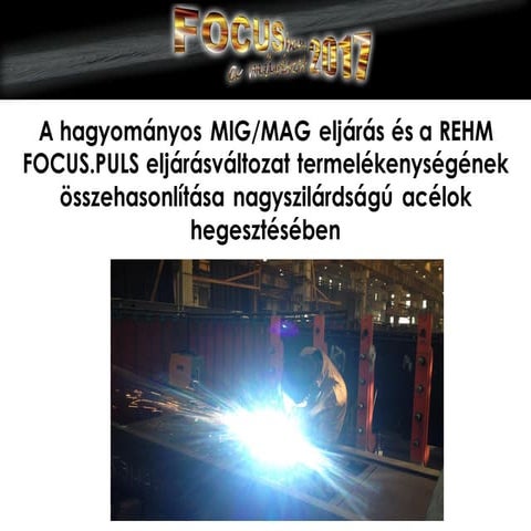 Comparison of the productivity of the traditional MIG/MAG process