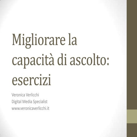 Migliorarecapacitadiascolto esercizi