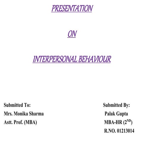interpersonal behaviour