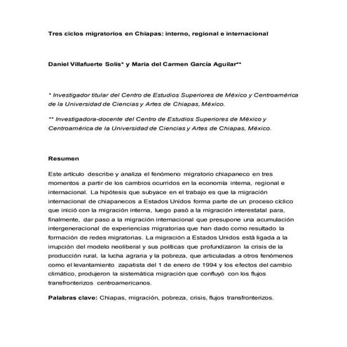 Migracion en chiapas