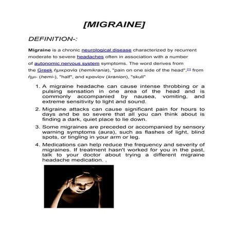 Migraine its presentation and management | PPT