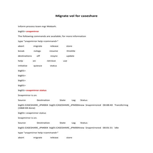 Migrate vol in akfiler7