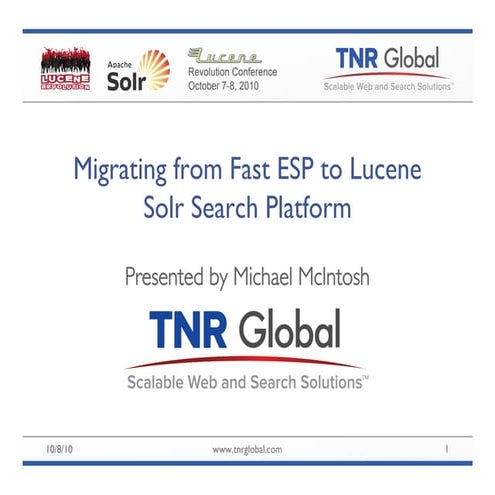 Migration from FAST ESP to Solr