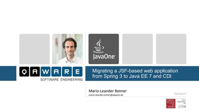 Migrating a JSF-Based Web Application from Spring 3 to Java EE 7 and CDI