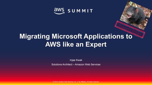 Migrating Microsoft Applications to AWS like an Expert
