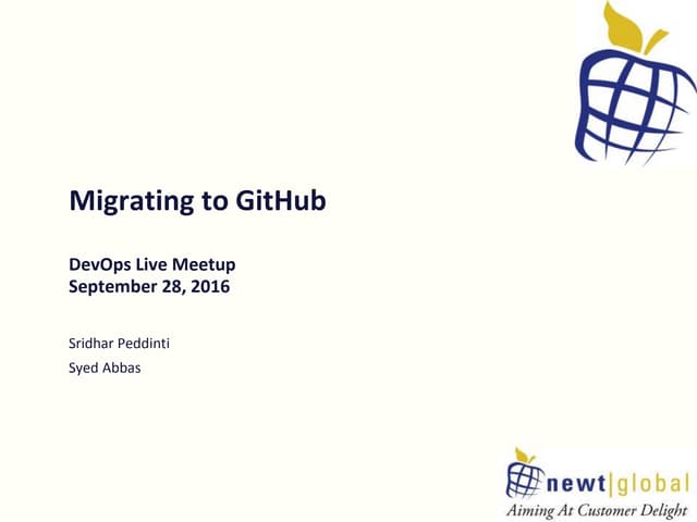 Migrating To GitHub  