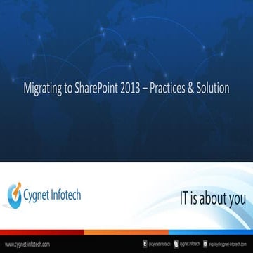 Migrating to share point 2013 – practices and solution