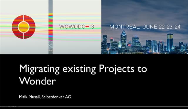 Migrating existing Projects to Wonder