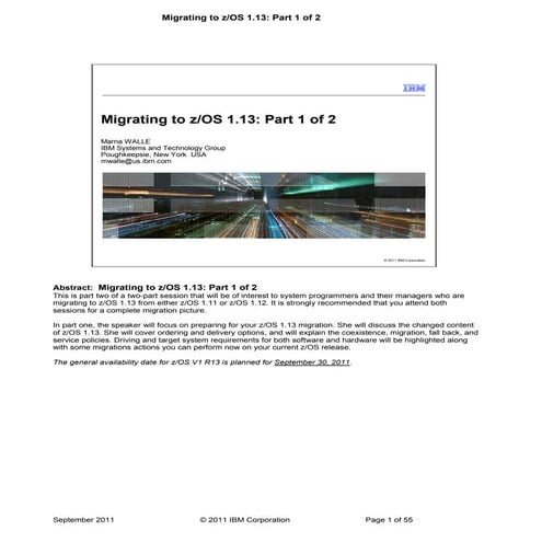 Migrating to zos v1r13 part one