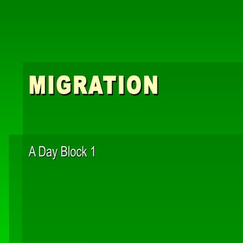Migration A1 1