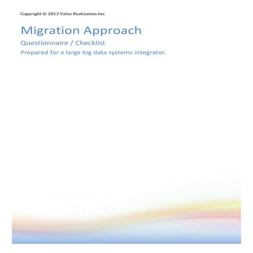 Migration approachquestionnaire checklist