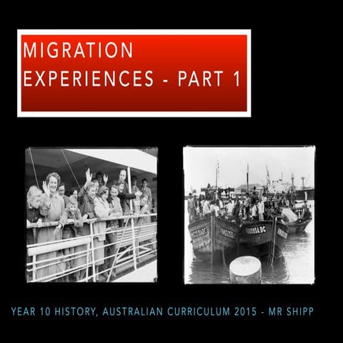 Migration Experiences Part 1