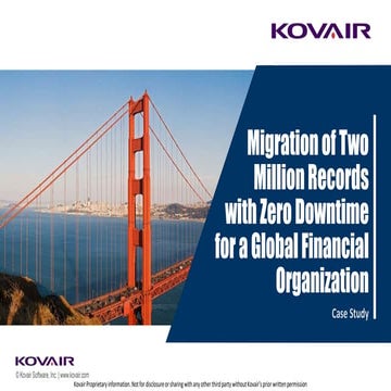 Migration of Two Million Records with Zero Downtime for a Global Financial Or...