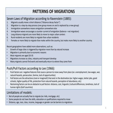 III. Migrations