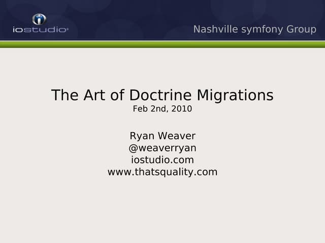 The Art of Doctrine Migrations